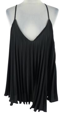 Dámsky čierny plisovaný voľné ý top River Island