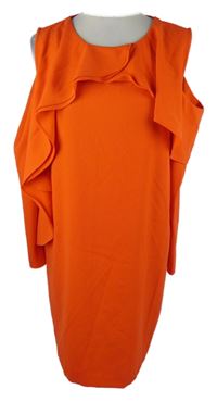 Dámské červené šaty s volány a volnými rameny River Island 