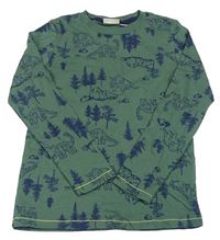 Khaki triko s dinosaury kids