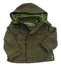 Khaki plátenná jesenná bunda s kapucňou Baker