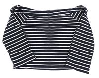 Čierno-biele pruhované crop tričko miss E-vie