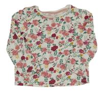 Bílé kytičkované triko Primark 