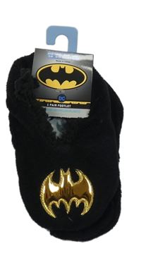 Nové - Černé chlupaté bačkory s Batmanem vel.27