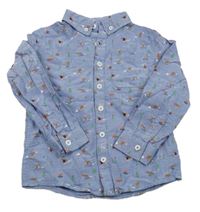 Modrá košile s obrázky F&F