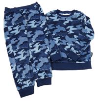 Nové - Modré army plyšové pyžama F&F