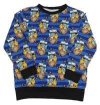 Modrá pruhovaná mikina s Pokémony