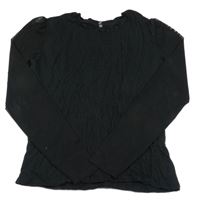 Černé bavlněno/tylové crop žabičkové triko Only