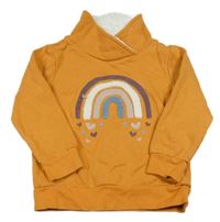 Oranžová mikina s dúhou Topolino