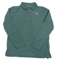 Nové - Tmavozelené polo triko s výšivkou Dunnes