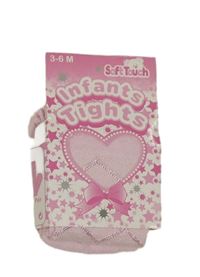 Nové - Světlerůžové kárované punčocháče 