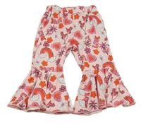 Růžové flare legíny s obrázky