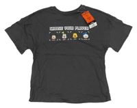 Nové - tmavosivé tričko s Mickey Mousem a Disney postavičkami George