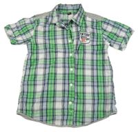 Zeleno-bílo-modrá kostkovaná košile