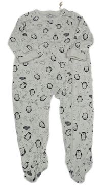 Bílý overal s tučňáky