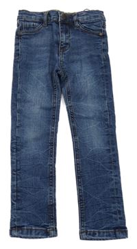 Modré žíhané rifle Denim