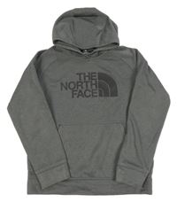 Šedá melírovaná mikina s logem a kapucí The North Face