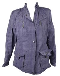 Dámska fialová kockovaná šušťáková jarná bunda Bonita