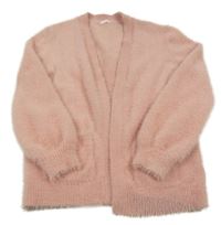 Ružový chlpatý svetrový cardigan Next