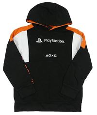 Černo-bílo-oranžová mikina s kapucí - PlayStation