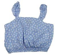 Svetlomodrý kvetovaný crop top New Look