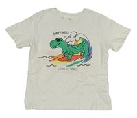 Biele tričko s dinosaurom H&M