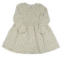 Béžové květované bavlněné šaty C&A