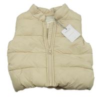 Nové - Světlebéžová šusťáková zateplená vesta Tu