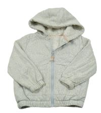 Světlemodrá květovaná zateplená propínací mikina s kapucí Nutmeg