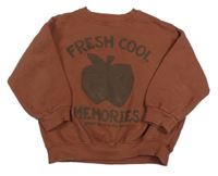 Mahagónovoá mikina s nápisom a jablkem Zara