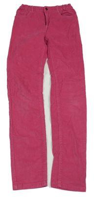 Fuchsiové manšestráky Monoprix