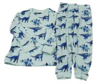 Světlemodré fleecové pyžamo s dinosaury M&S