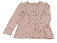 Svetloružová srdiečkovaná tunika Topolino