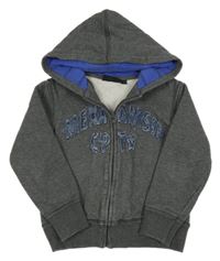 Tmavosivá prepínaci mikina s nápisom a kapucňou Mexx