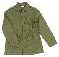 Khaki riflová parka s plíšky F&F