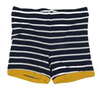 Tmavomodro-biele pruhované kraťasy H&M