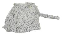 Nové - 2set - Bielo-modrá kvetovaná halenka + čelenka Primark