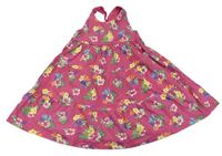 Ružové bavlnené šaty s kvetmi zn. Mothercare