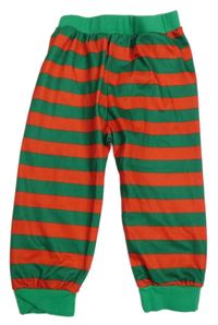 Zeleno-červené pruhované tepláky