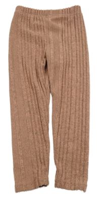 Svetloružová -sivé melírované rebrované nohavice