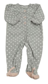 Šedý srdíčkovaný fleecový overal Carter´s 