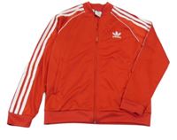 Červená propínací sportovní mikina s logem Adidas