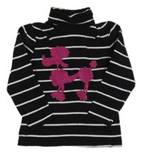 Černo-bílé pruhované triko s pejskem a rolákem Topolino 