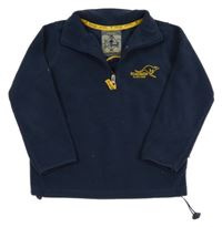 Tmavomodrá fleecová mikina s klokanom