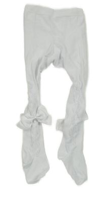 Bílé punčocháče s mašlí 