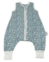 Světlemodrý bavlněný spací pytel s duhami