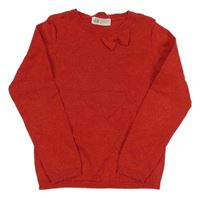 Červený trblietavý sveter s mašlou H&M