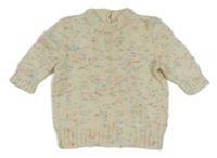 Smetanovo-farebný melírovaný sveter