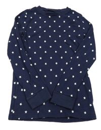 Tmavomodré rebrované thermo tričko s hviezdičkami F&F