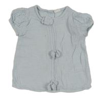 Svetlomodrá mušlínová blúzka s mašličkami F&F