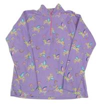 Levandulová fleecová funkčná mikina s jednorožcami Mountain Warehouse